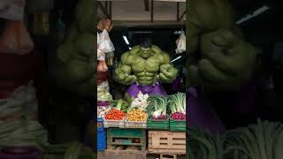 Hulk selling vegetables in market [upl. by Ebarta]