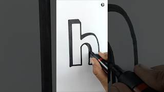 h 3d Drawing  HOW TO DRAW 3D Letter h art shorts youtubeshorts 3d drawing debanjanarts [upl. by Mathian]