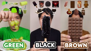 COMPILATION OF EATING RANDOM GREEN BLACK AND BROWN FOOD [upl. by Lynsey212]