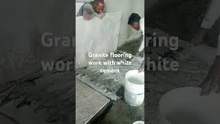 Granite flooring using white cement contruction civil  flooring works [upl. by Pitchford]