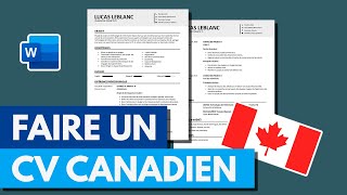 Comment Faire un CV Canadien 2024  Normes et Modèle Gratuit [upl. by Zebada]