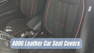 AOOG Leather Car Seat Covers Review  Universal NonSlip Vehicle Cushion Cover [upl. by Odell427]