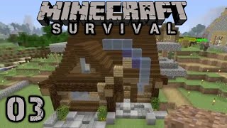 Minecraft Survival  3  First Build   Luna SSP [upl. by Sinegold]