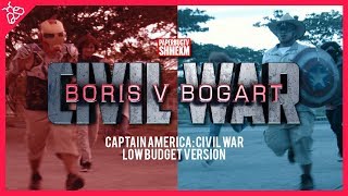 BORIS V BOGART CIVIL WAR  Captain America Civil War Low Budget Parody [upl. by Koorb]