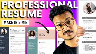 How to make a resume for freshers 🔥🔥 Make Online Free Resume  Resume kaise banaye  Canva Resume [upl. by Iak894]