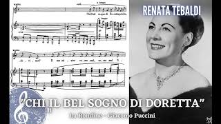 quotChi il bel sogno di Dorettaquot La Rondine  Renata Tebaldi with score HD 1080p [upl. by Frants695]