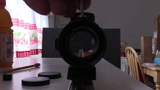 Test setup of Astromania 1X40RD sight showstracking dot movement when adjusting sight alignment [upl. by Akcinahs]