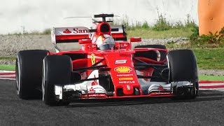 Ferrari SF70H F1 2017 Sound  Vettel amp Räikkönen Testing in Spain [upl. by Ydde]