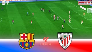 BARCELONA vs ATHLETIC BILBAO  La Liga 2425  Full Match Today  FC 24 Gameplay Realistic [upl. by Nnylarak]