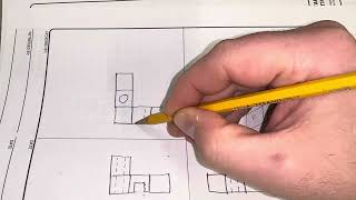 Simple Orthographic Drawing with Dimensions and Hidden Lines [upl. by Annerol]