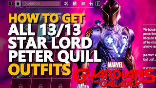 All Star Lord Peter Quill Outfits Guardians of the Galaxy [upl. by Ozan]