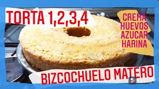 con hacer ‼️BIZCOCHUELO 1234 o TORTA MATERA rapido y facil😋😋 [upl. by Fabian586]