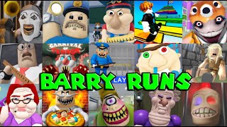 Barry SPEED Runs in roblox ScarY OBBY Horro Games from Carnival Of Terror Alien Base Siren Cop [upl. by Ermanno602]