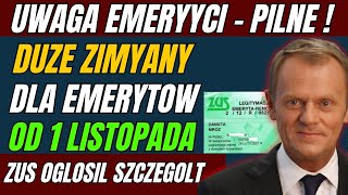 quot🚨 SZOK DUŻE ZMIANY DLA EMERYTÓW OD LISTOPADA 👉 ZUS OGŁASZA TERMINY I WYPŁATYquot [upl. by Hcab592]