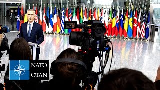 NATO Secretary General  Doorstep statement at Foreign Ministers Meeting 03 APR 2024 [upl. by Akir847]