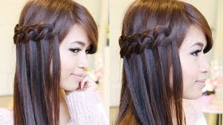 Knotted Loop Waterfall Braid Hairstyle  Hair Tutorial [upl. by Kristofer]