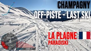 4K Skiing La Plagne Last Ski at Champagny  OffPiste  OnPiste Paradiski France GoPro HERO11 [upl. by Normandy]