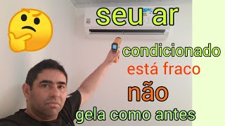 Seu ar condicionado esta fraco  Não gela como Antes  O que fazer  O que será [upl. by Anelim]