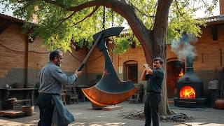 Persian Iron work The beautiful process of making perhaps the last handmade axes 🌿🇮🇷🫡 [upl. by Evangelin]