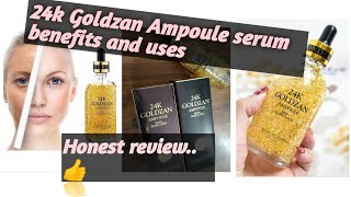 24k goldzan ampoule serum uses and benefits for makeup and skinHonest reviews [upl. by Roby]