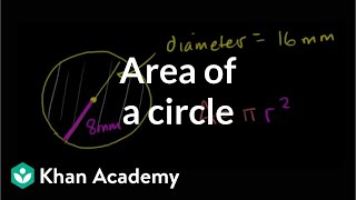 Area of a circle  Perimeter area and volume  Geometry  Khan Academy [upl. by Wilhelm]