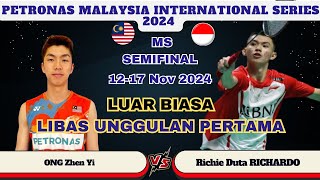 SEMIFINAL Richie Duta RICHARDO INA vs ONG Zhen Yi MAS  Malaysia International Series 2024 [upl. by Urbana]