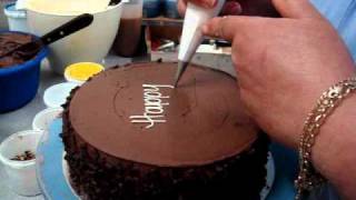 Hand writing in buttercream [upl. by Cooperman]