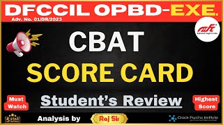 DFCCIL OPampBD CBAT Score Card Analysis by Raj Sir I Students Review Deepak Kumawat Cbat Crackers [upl. by Fleta]