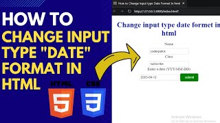 HOW TO CHANGE INPUT TYPE DATE FORMAT TO YYYYMMDD In Html css javascript [upl. by Anitaf128]