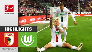 FC Augsburg  VfL Wolfsburg 32  Highlights  Matchday 9 – Bundesliga 202324 [upl. by Llehsar]