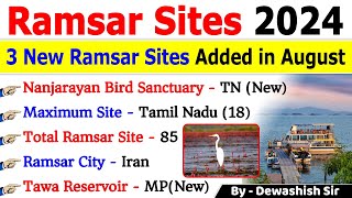 Ramsar Sites 2024  Ramsar Sites in India 2024  Wetlands of India  Current Affairs 2024 current [upl. by Kenlay175]