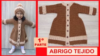 ABRIGO O CARDIGAN PARA NIÑA TEJIDO EN CROCHET PUNTO BASICO Y PUNTO EN RELIEVE 1º PARTE [upl. by Nedia]