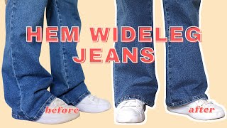 How to Hem Flared Jeans with Original Hem  LYDIA NAOMI [upl. by Ssidnac]