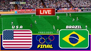 USA vs BRAZIL  Paris Olympic 2024 FINAL  Womens Football Match  PES 21 [upl. by Hausner]