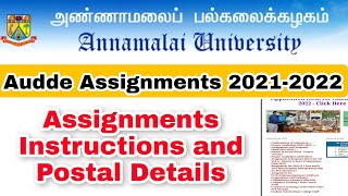 Annamalai University Distance Education Assignment instructions Details 20212022👍 [upl. by Cassilda996]