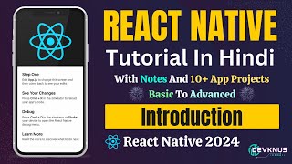 React Native Tutorials for Beginners in Hindi 1  Introduction to React Native  2024 [upl. by Viridissa74]