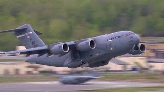 C17 Globemaster III Taking Off at Joint Base ElmendorfRichardson Alaska  AiirSource [upl. by Sidnarb]