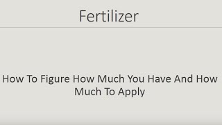 Basic Fertilizer Calculation [upl. by Cristina]