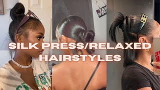 RelaxedSilk Press Hairstyles Compilation [upl. by Atsed801]