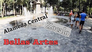 🇲🇽 Mexico City Walking Tour 4K  Alameda Central To Zocalo [upl. by Jerrol]