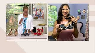 Vionic Leather or Suede Espadrille Wedges  Marina on QVC [upl. by Ecnarepmet836]