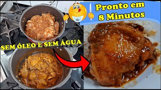 Frango na Panela de Pressão  SEM ÓLEO E SEM ÁGUAPronto em 8 Minutos [upl. by Nnave]