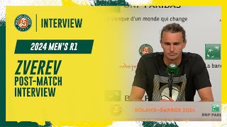 Zverev Round 1 postmatch interview  RolandGarros 2024 [upl. by Wehrle329]