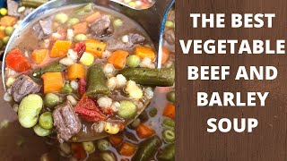 The Best Beef and Barley Soup  Easy Vegetable Beef and Barley Soup in the Crockpot [upl. by Barnabe]