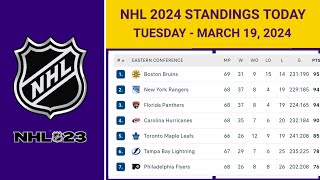 NHL Standings Today as of March 19 2024 NHL Highlights  NHL Reaction  NHL Tips [upl. by Laetitia]