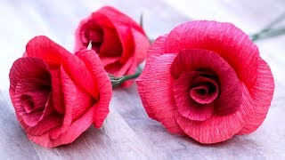 How To Make A Crepe Paper Rose [upl. by Arral]