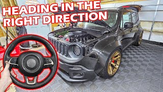 HEMI Swap Jeep Renegade pt 34 Modifying the Steering [upl. by Barber139]