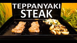 Teppanyaki Steak on the Blackstone 22quot Griddle  Hibachi  COOKING WITH BIG CAT 305 [upl. by Haeckel]