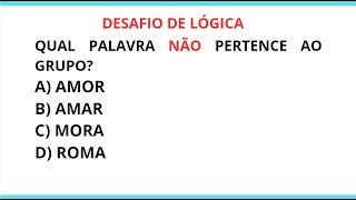 DESAFIO DE LOGICA  Relacione as palavras [upl. by Eimirej234]