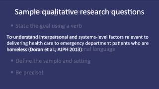 Fundamentals of Qualitative Research Methods Developing a Qualitative Research Question Module 2 [upl. by Kazmirci]